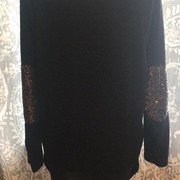 Black Sequin Elbow Boutique Sweater - Picture 3 of 8